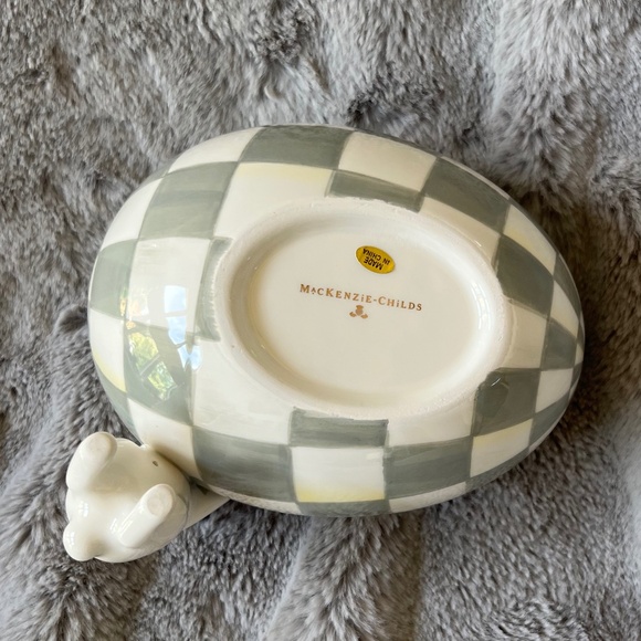 MACKENZIE-CHILDS White Rabbit Dish (NWOT) Easter - Picture 7 of 11